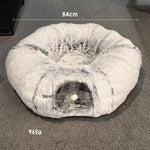 Cat Tunnel Bed – Indoor Play Tube with Washable Soft Mat for Cats & Small Pets