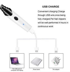 Electric Pet Nail Grinder – Low Noise USB Nail Clipper for Dogs & Cats