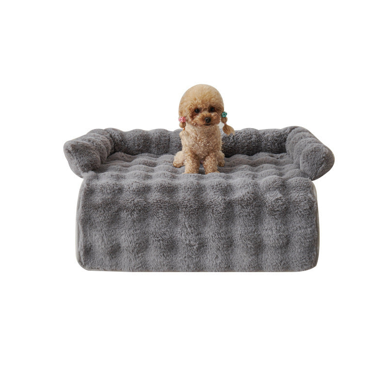 Winter Thicken Thermal Dog Mat – Non-Slip Plush Pet Bed