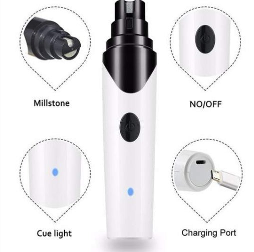Electric Pet Nail Grinder – Low Noise USB Nail Clipper for Dogs & Cats