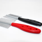 Double-Row Pet Grooming Comb – Stainless Steel & Plastic Hair Brush