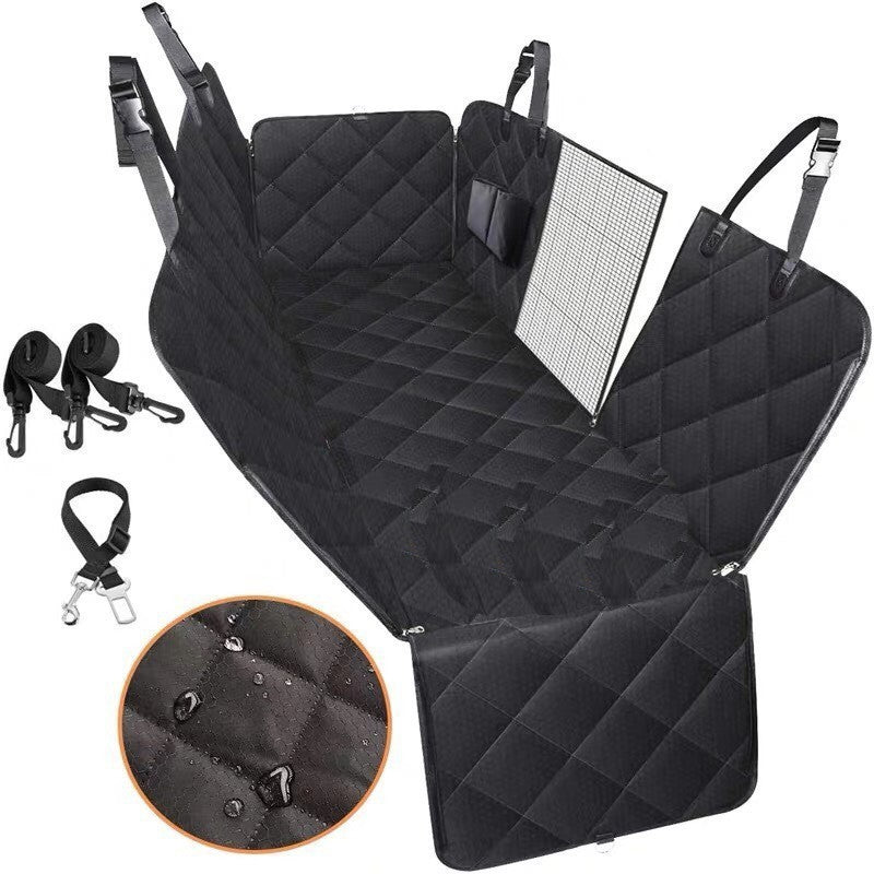 Dog Car Seat Cover Hammock – Waterproof Pet Safety Protector with Mesh & Pocket