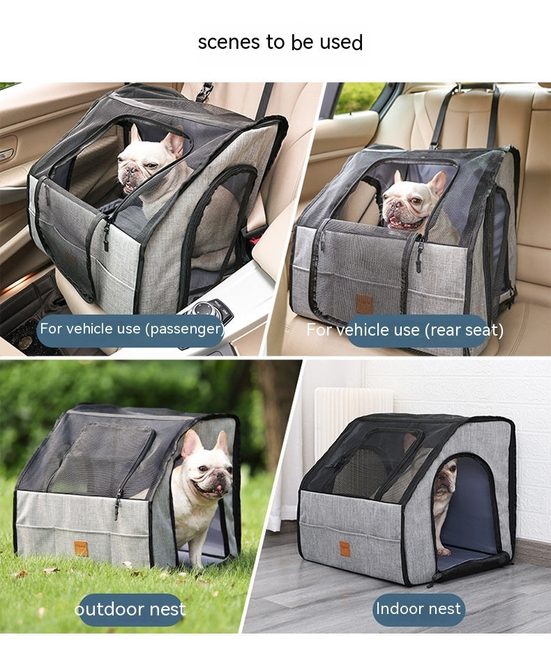 Portable Dog Car Cage – Travel Nest & Pet Carrier
